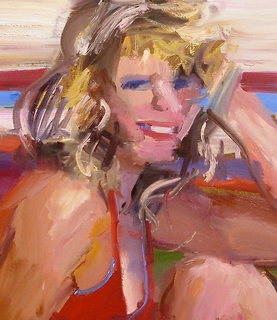Farrah, oil on canvas, 36 by 18