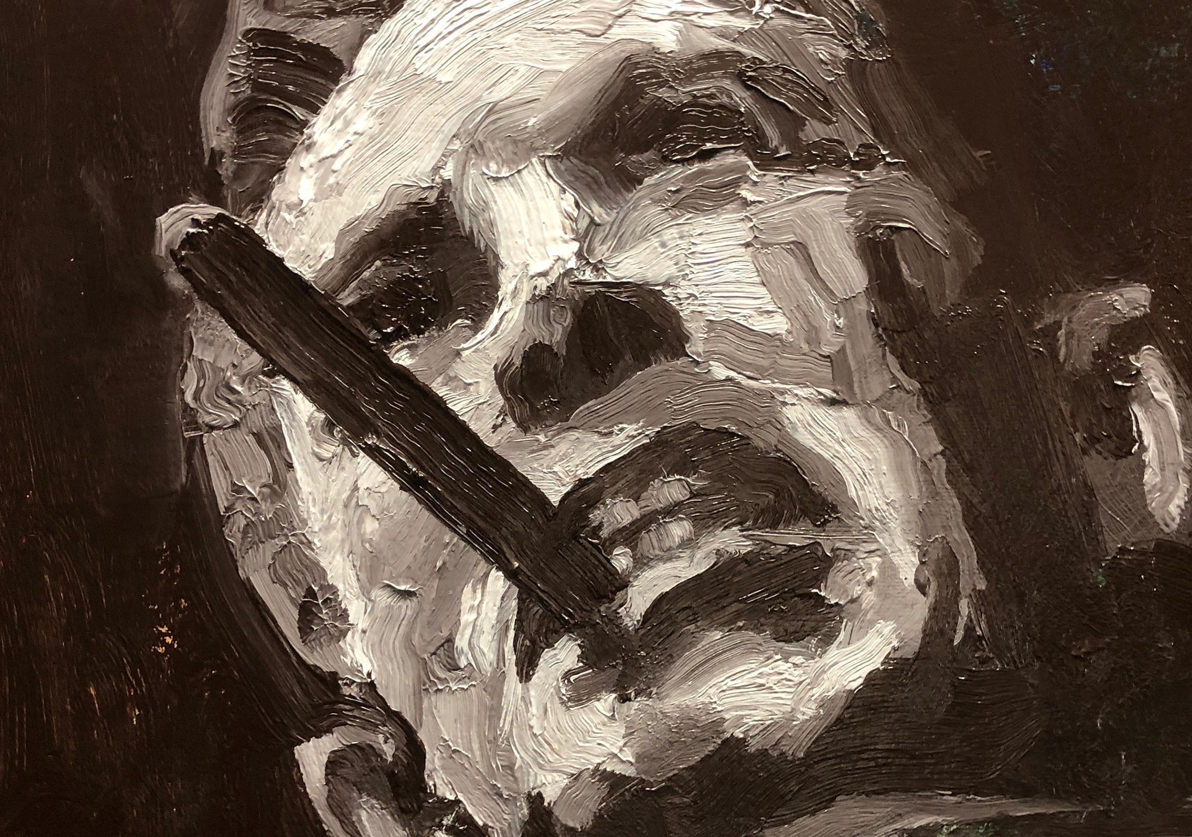 Gen. Jack D. Ripper, oil on canvas-panel, 12 by 16 inches