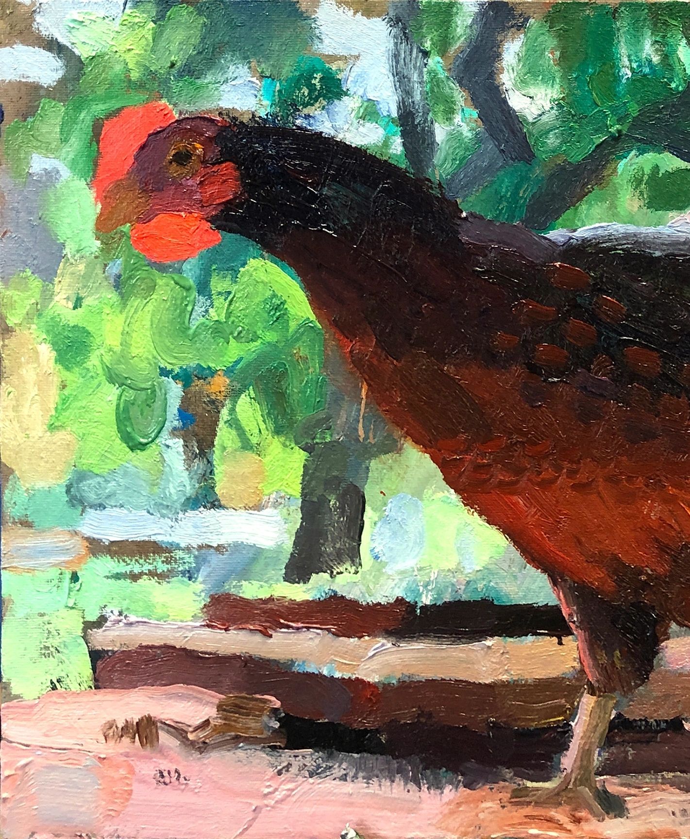 Portrait of Ruby, oil on canvas-panel, 12 by 16 inches