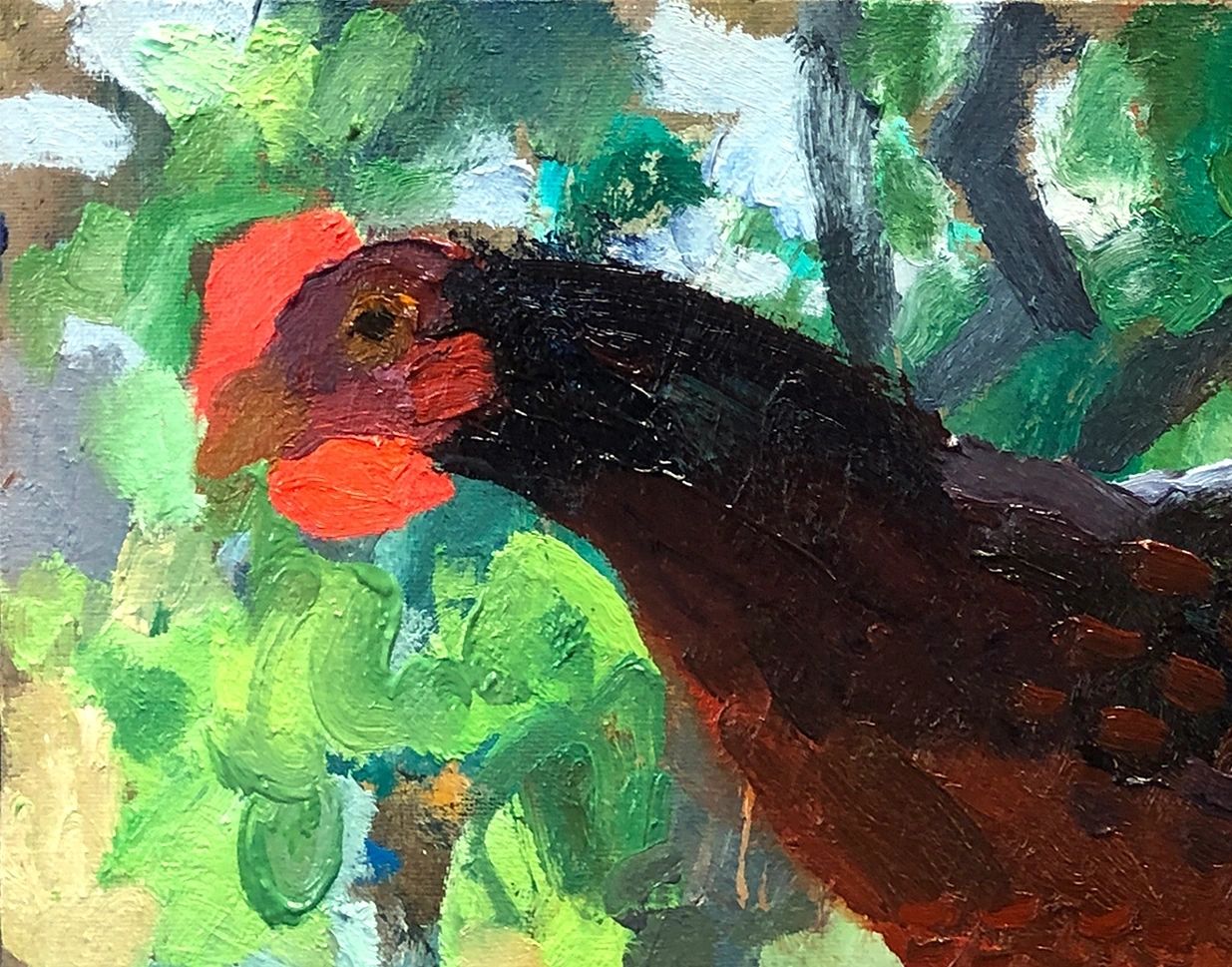Portrait of Ruby, oil on canvas-panel, 12 by 16 inches