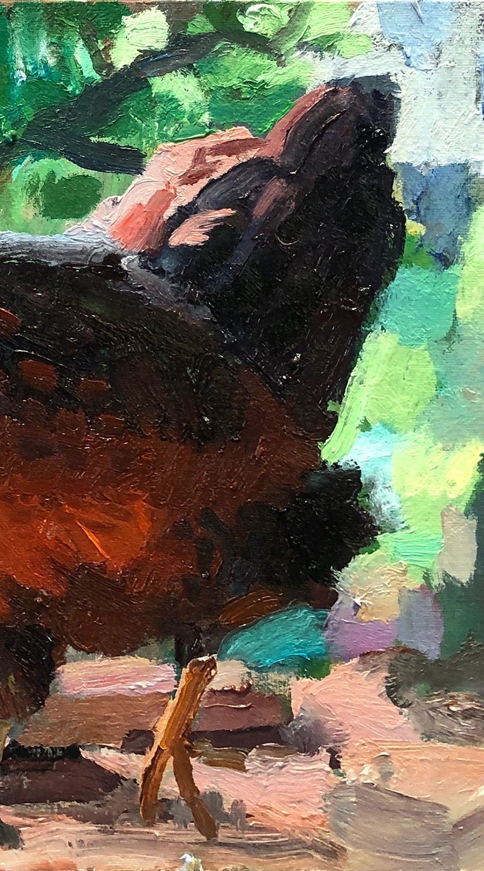 Portrait of Ruby, oil on canvas-panel, 12 by 16 inches