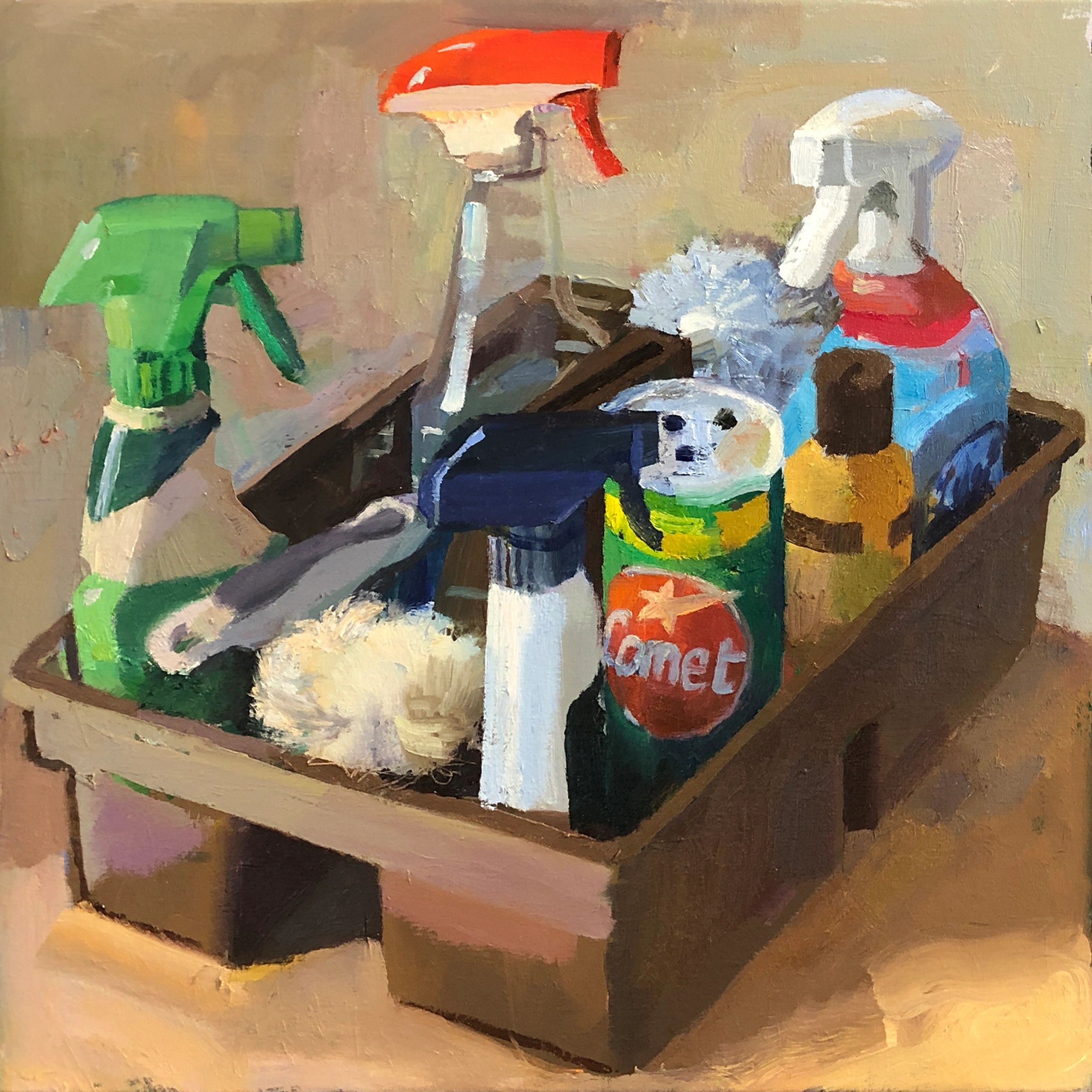 The Cleaning Kit, oil on canvas, 20 by 20 inches