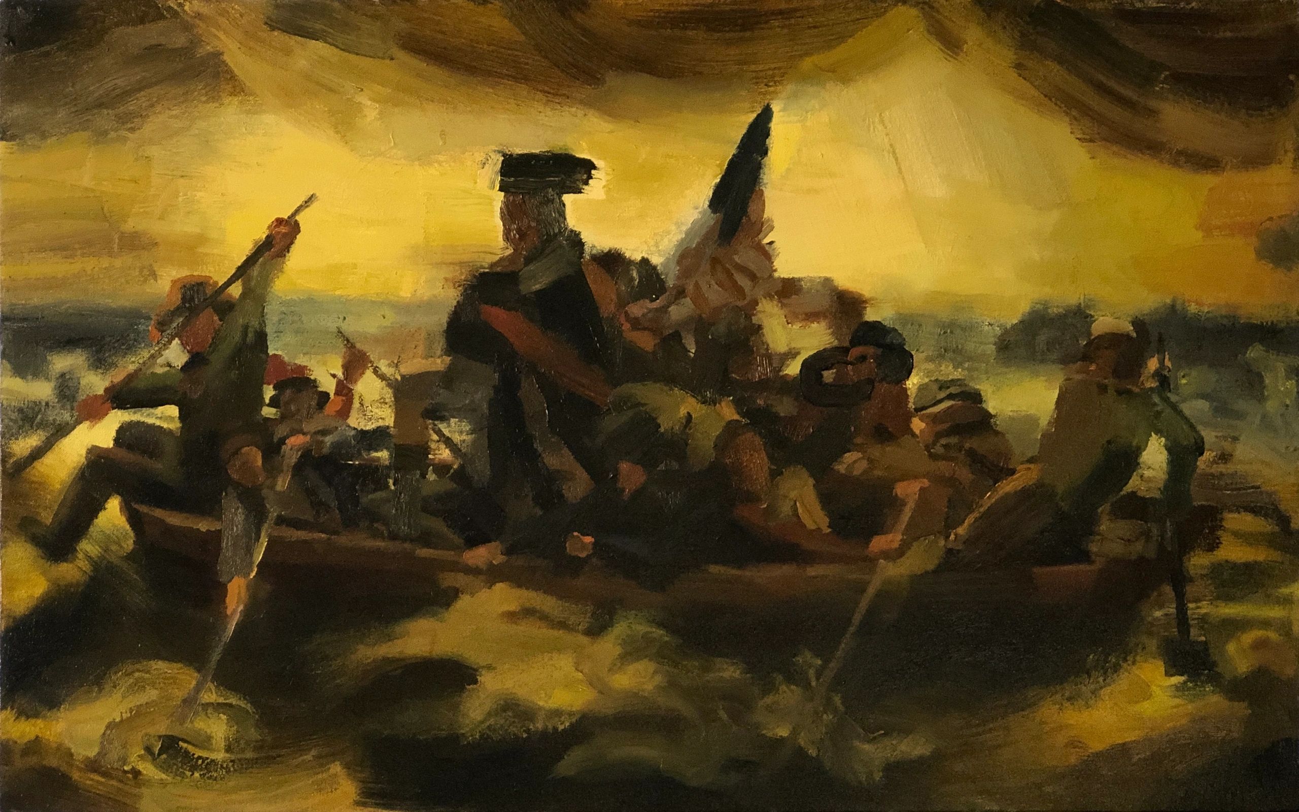 Washington Crossing the Delaware, oil on canvas, 20 by 32 inches